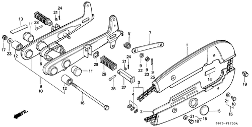  Gabel, Hinten/ Kettengehäuse