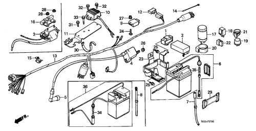  Faisceau Des Fils/ Batterie/  Bobine D'allumage