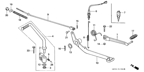  Schaltpedal/ Bremspedal/ Kickstarter-arm