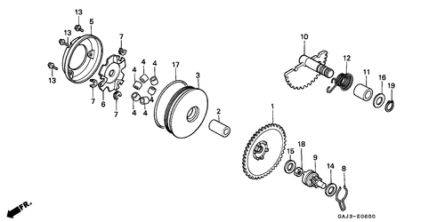  Antriebsflaeche/ Kickstarter Spindel