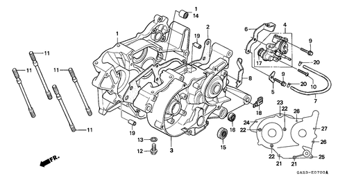 Partes para motos Honda NSR-75-R (SP [REP]) / E-7 CARTER DE MOTOR/BOMBA DE  ACEITE