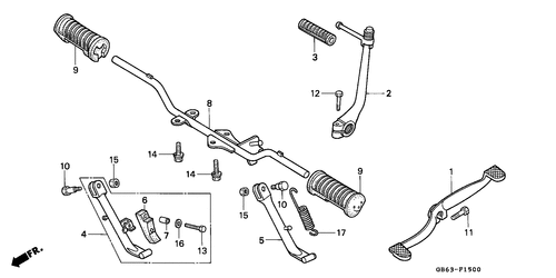  Stufe/ Kickarm/  Schaltpedal