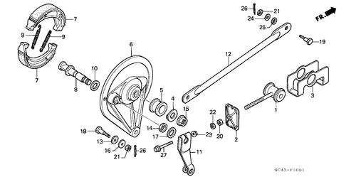  Bremsplatte, Hinten (r2f/ R2g)
