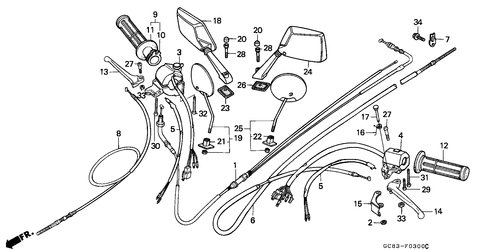 Hebelgriff/ Kabel/ Schalter