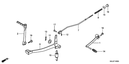  Bremspedal/ Kickstarter-arm