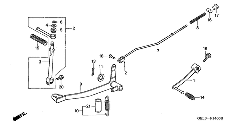  Bremspedal/  Kickstarter-arm