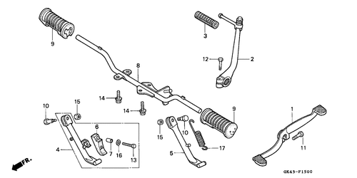  Stufe/ Kickarm/  Schaltpedal