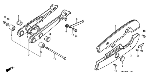  Gabel, Hinten/ Kettengehäuse (c50df/ Dg)
