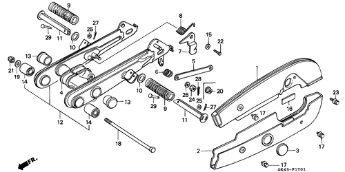  Gabel, Hinten/ Kettengehäuse (c50lag/ G/ J/ N/ Sn)