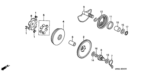  Antriebsflaeche/ Kickstarter Spindel