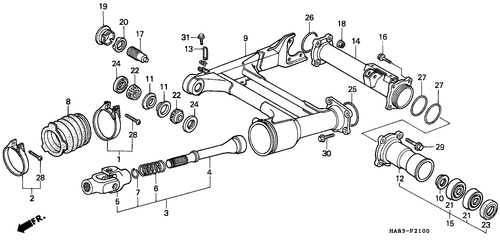  Gabel, Hinten/ Propellerwelle