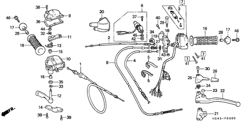  Cable/ Commutateur/ Levier De Guidon