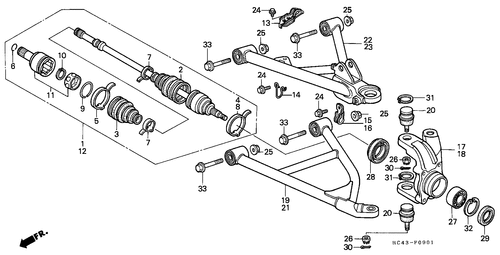  Gelenk/ Arm, Vorne (trx300fw)