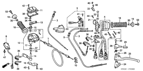  Hebelgriff/ Schalter/ Kabel (trx450fe)