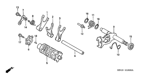  Tambour De Changement/ Fourchette De Selection (trx400exx-4)