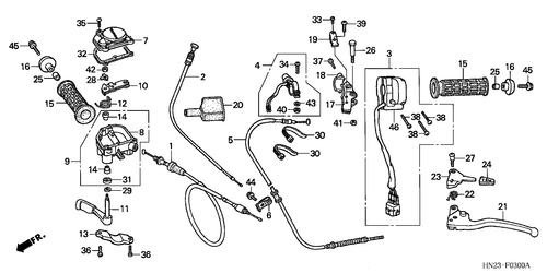  Palanca De Manija/ Interruptor/ Cable (trx500fa1/ 2/ 3/ 4)