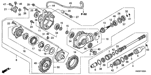  Engranaje Final Delantero (trx500fa1/ 2/ 3/ 4)