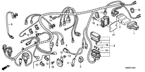  Conjunto De Alambres (trx500fa1/ 2/ 3/ 4)