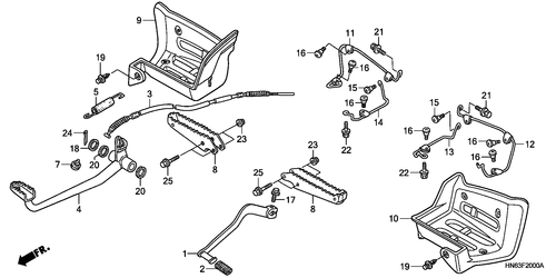  Pedal/ Stufe/ Schmutzfaenger (trx250ex1/ 2/ 3/ 4/ 5)