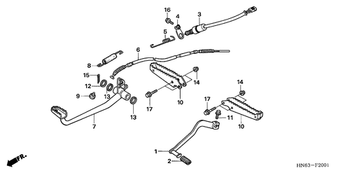  Pedal/ Stufe (trx250ex6/ 7/ 8)