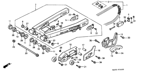  Gabel, Hinten/ Antriebskette (1)