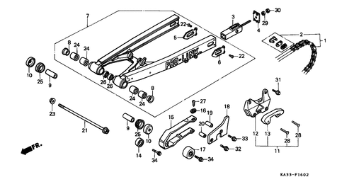  Gabel, Hinten/ Antriebskette (3)