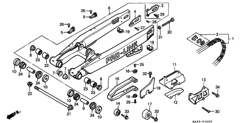  Gabel, Hinten/ Antriebskette (4)