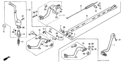  Schaltpedal/ Bremspedal/ Kickstarter-arm