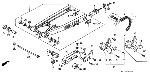  Gabel, Hinten/ Antriebskette (3)
