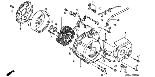  Panneau Carter-moteur G./  Generatrice