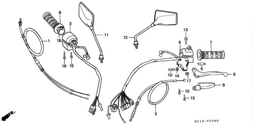  Handle Lever/ Switch/ Cable (cb125tdc/ Tde)