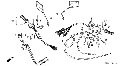  Hebelgriff/ Schalter/ Kabel (cb125tdj/ Tp)