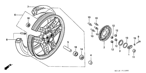 Rear Wheel (cb125tdc/ Tde)