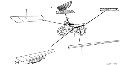  Streifen/ Emblem (cb125tdj)