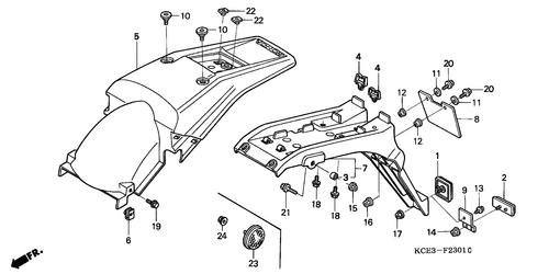  Kotfluegel, Hinten (xr250r-cl/ Dk/ U) (xr250rt-w)(ed)