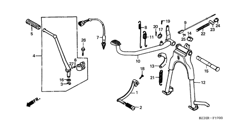  Pedal/ Hauptstaender/  Kickstarter-arm