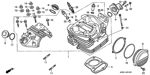 Motorrad Teile für Honda XLR-125-RW (E [MKH]) / E-1 ZYLINDERKOPF