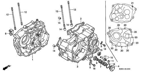 Motorrad Teile für Honda XLR-125-RW (E [MKH]) / E-12 KURBELGEHAEUSE
