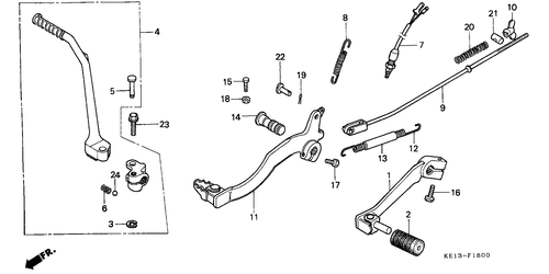  Schaltpedal/ Bremspedal/ Kickstarter-arm