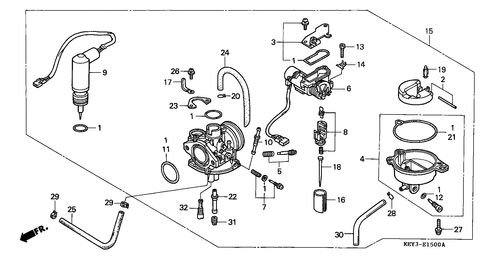 Motorrad Teile für Honda FES-125-W (G [KPH]) / E-15 VERGASER