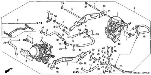  Carburatore (ass.) (vt125c1/ 3)(vt125c21)