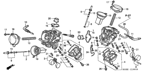  Carburatore (parti Componenti) (vt125c1/ 3)(vt125c21)