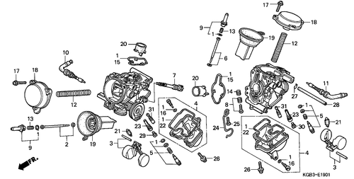 Motorrad Teile für Honda VT-125-CY (ED [C] Y KPH) / E-19-1 VERGASER  (EINZELTEILE)