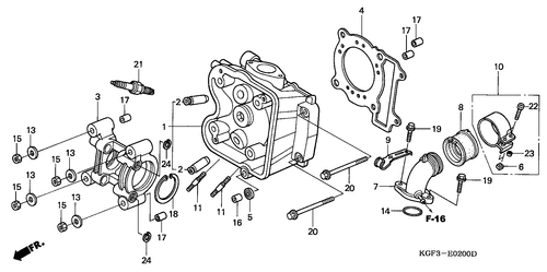 Motorrad Teile für Honda NES-125-Y (ED [KPH]) / E-2 ZYLINDERKOPF