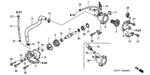 Motorrad Teile für Honda NES-125-Y (ED [KPH]) / E-6 WASSERPUMPE