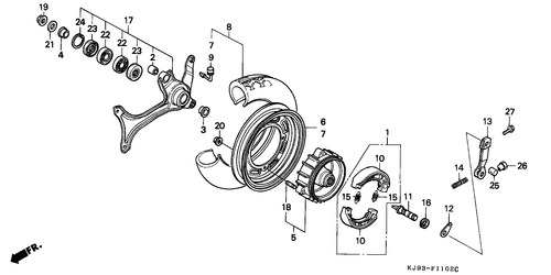  Hinterrad (ch125j/ L/ M/ N/ P/ R)