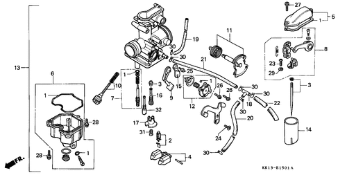  Carburateur (xr250rg/ Rh/ Rj/ Rk/ Rl/ Rm)