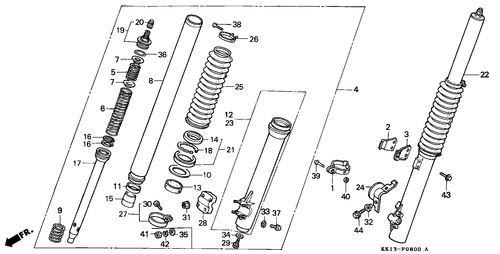  Gabel, Vorne (xr250re/ Rf)