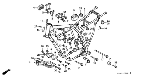  Rahmenkoerper (xr250rg/ Rh/ Rj/ Rk/ Rl/ Rm)