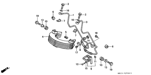  Enfriador De Aceite (xr250rg/ Rh/ Rj/ Rk/ Rl/ Rm)